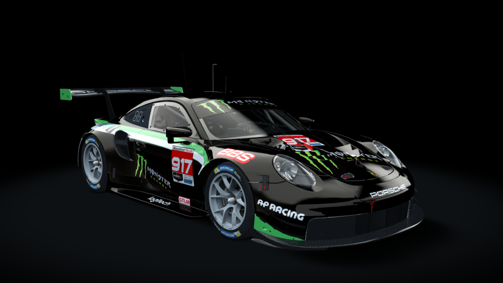 GTLM Porsche 911 RSR GTE IMSA (AC-Friends), skin 911_Monster Energy