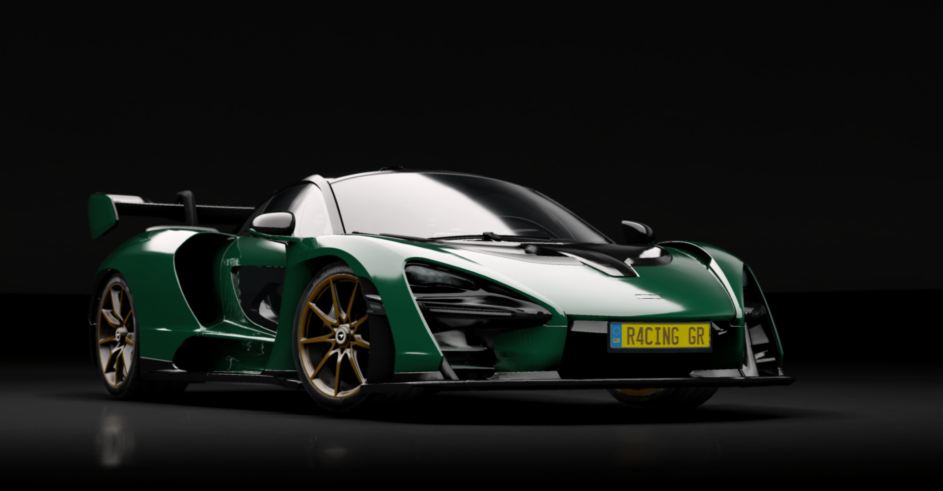 McLaren Senna, skin British Racing Green-Black