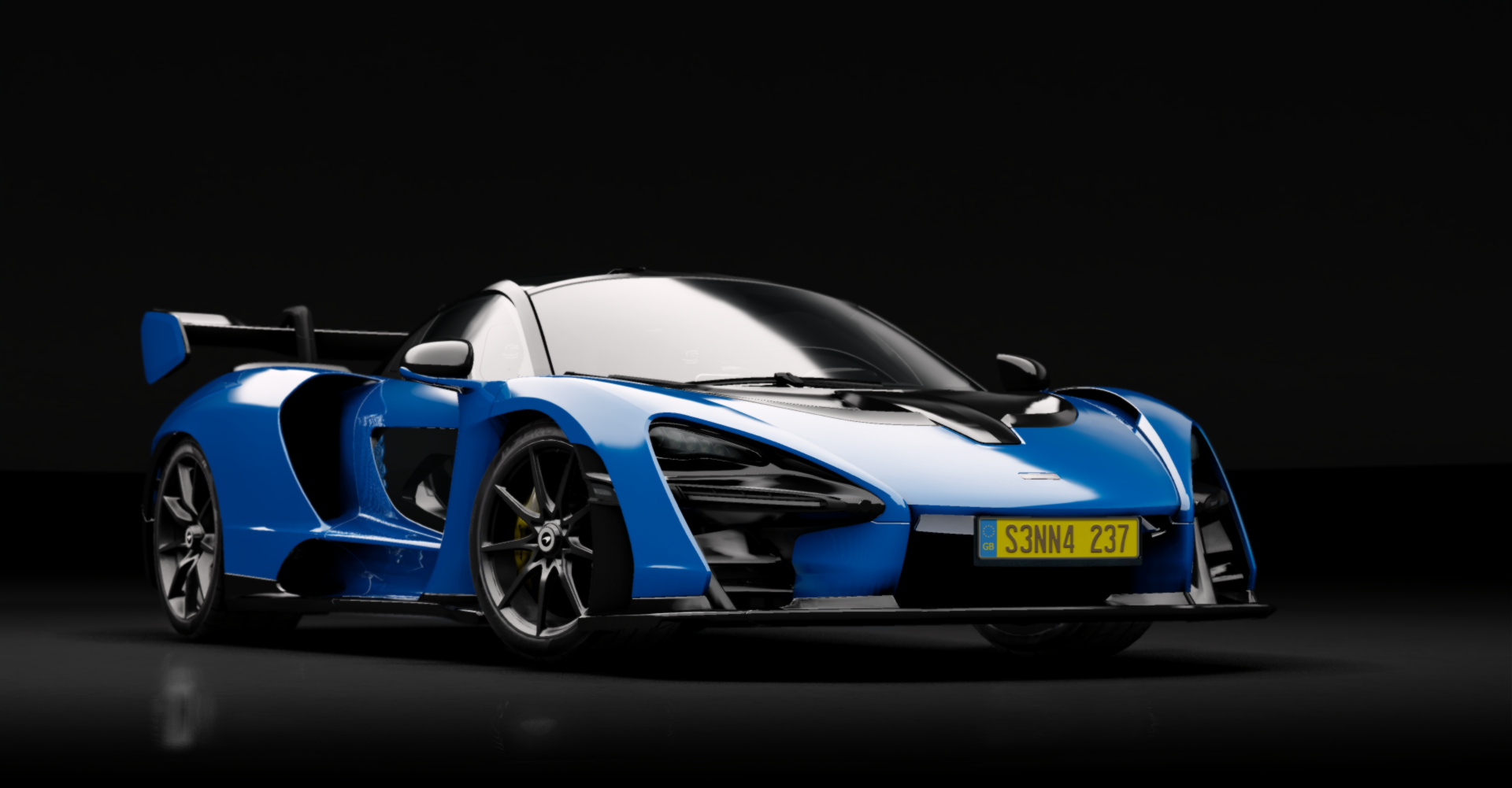 McLaren Senna, skin Cerulean Blue-Black