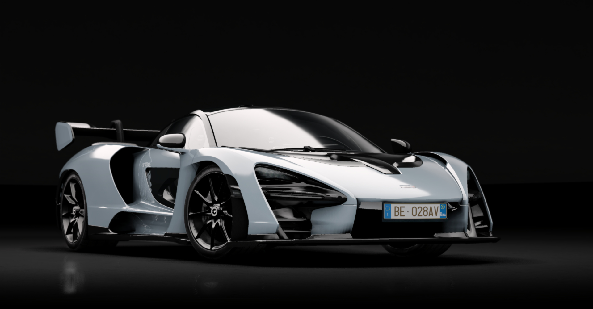 McLaren Senna, skin Ice Silver-Black