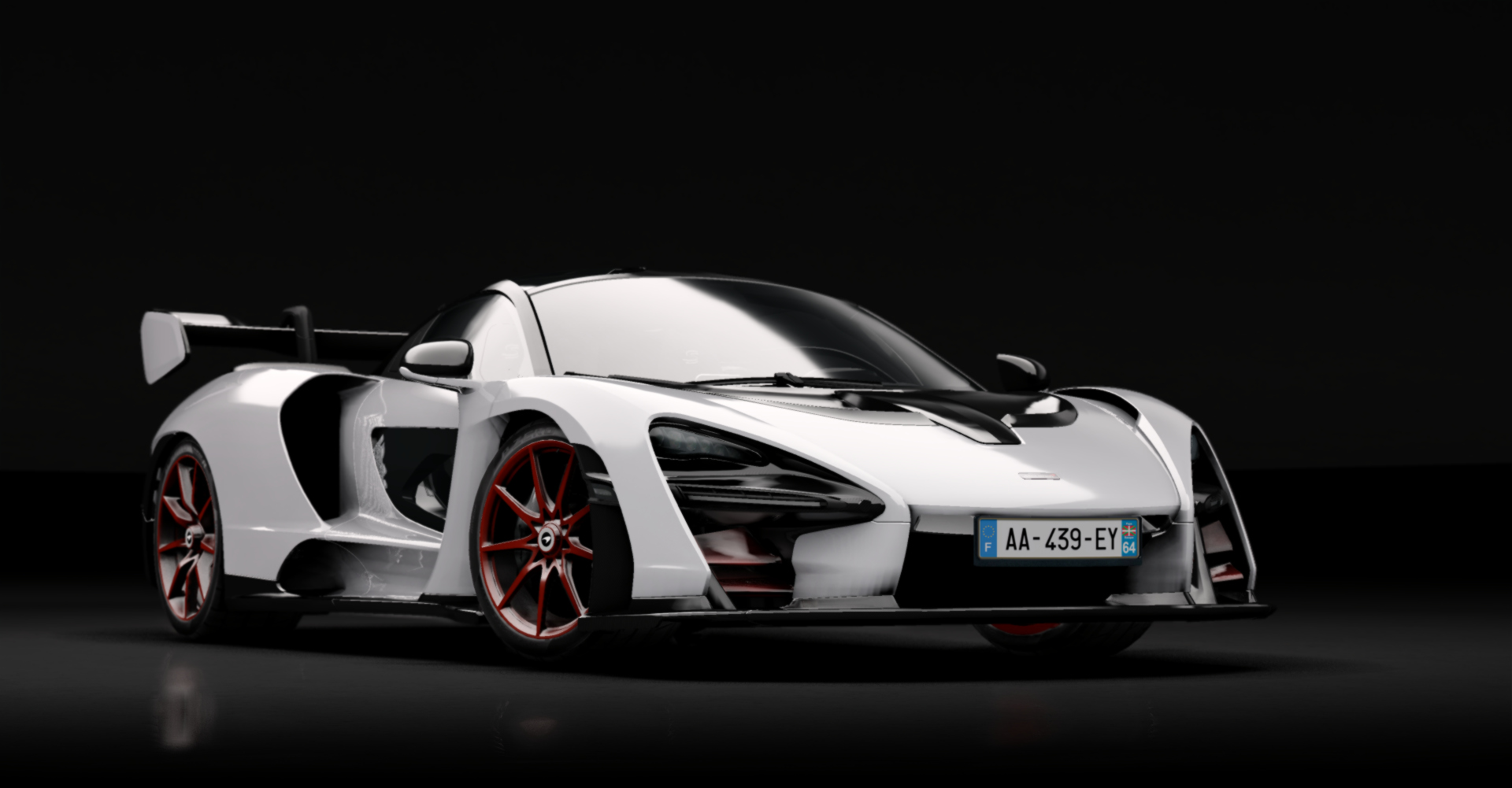 McLaren Senna, skin Lunar White-Red