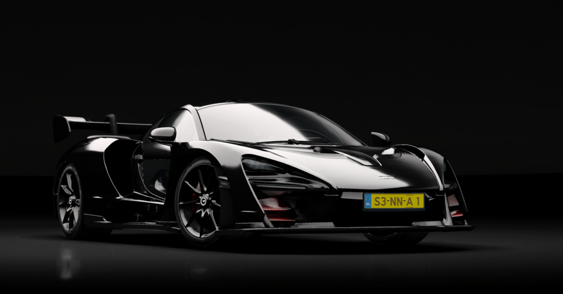 McLaren Senna, skin Onyx Black-Red