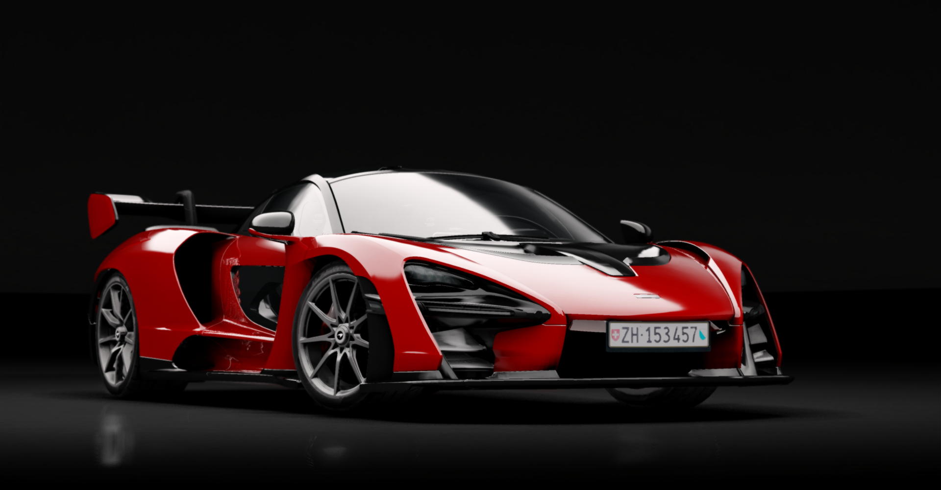 McLaren Senna, skin Vermillion Red-White