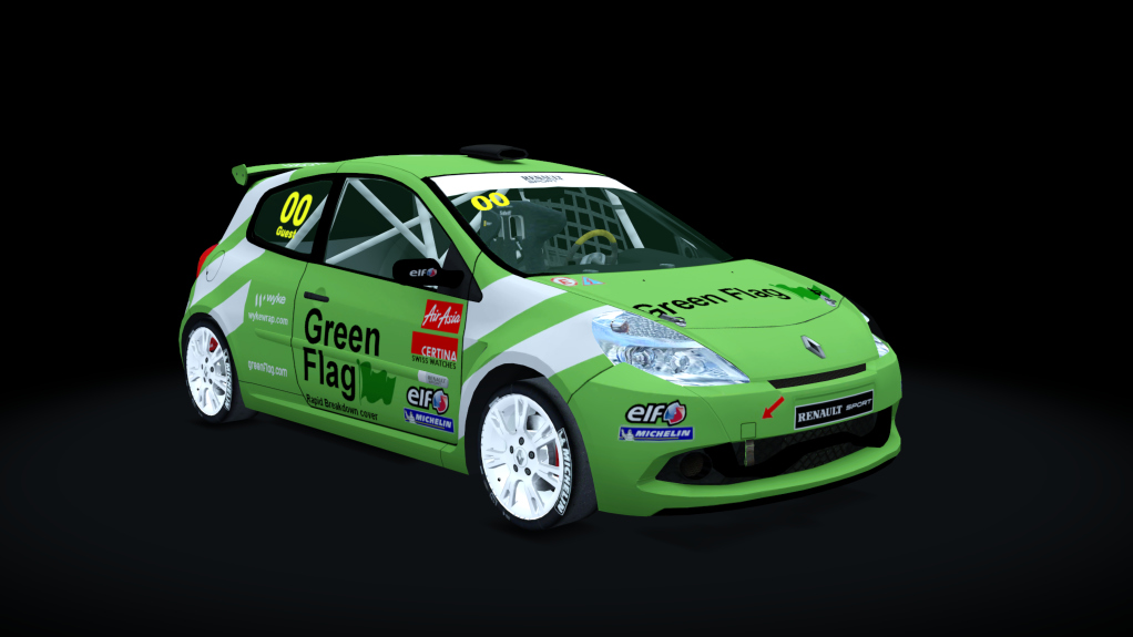 Renault Clio Cup 197, skin Green_Flag