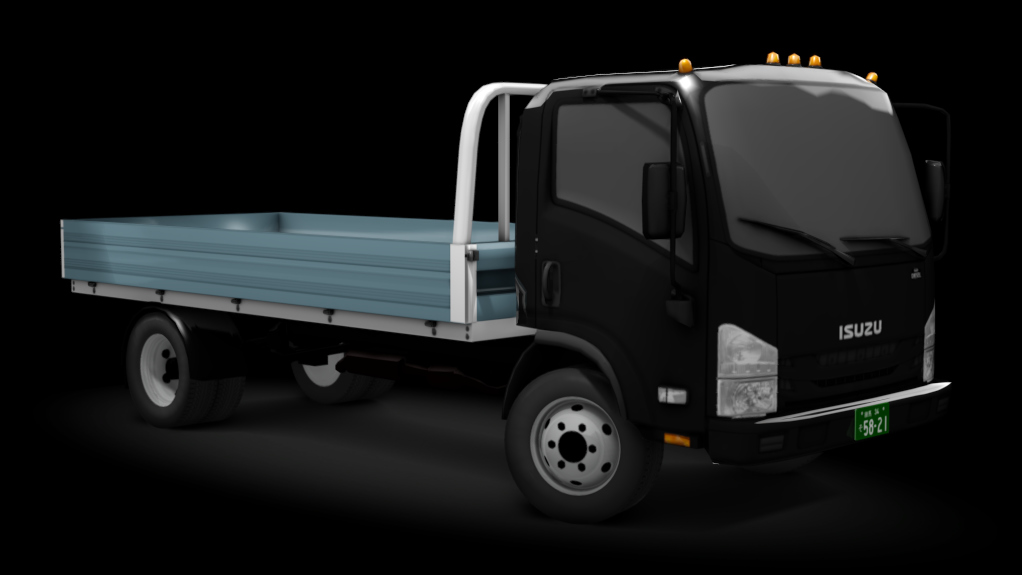 τraffic jp - Isuzu NPR Flatbed, skin black